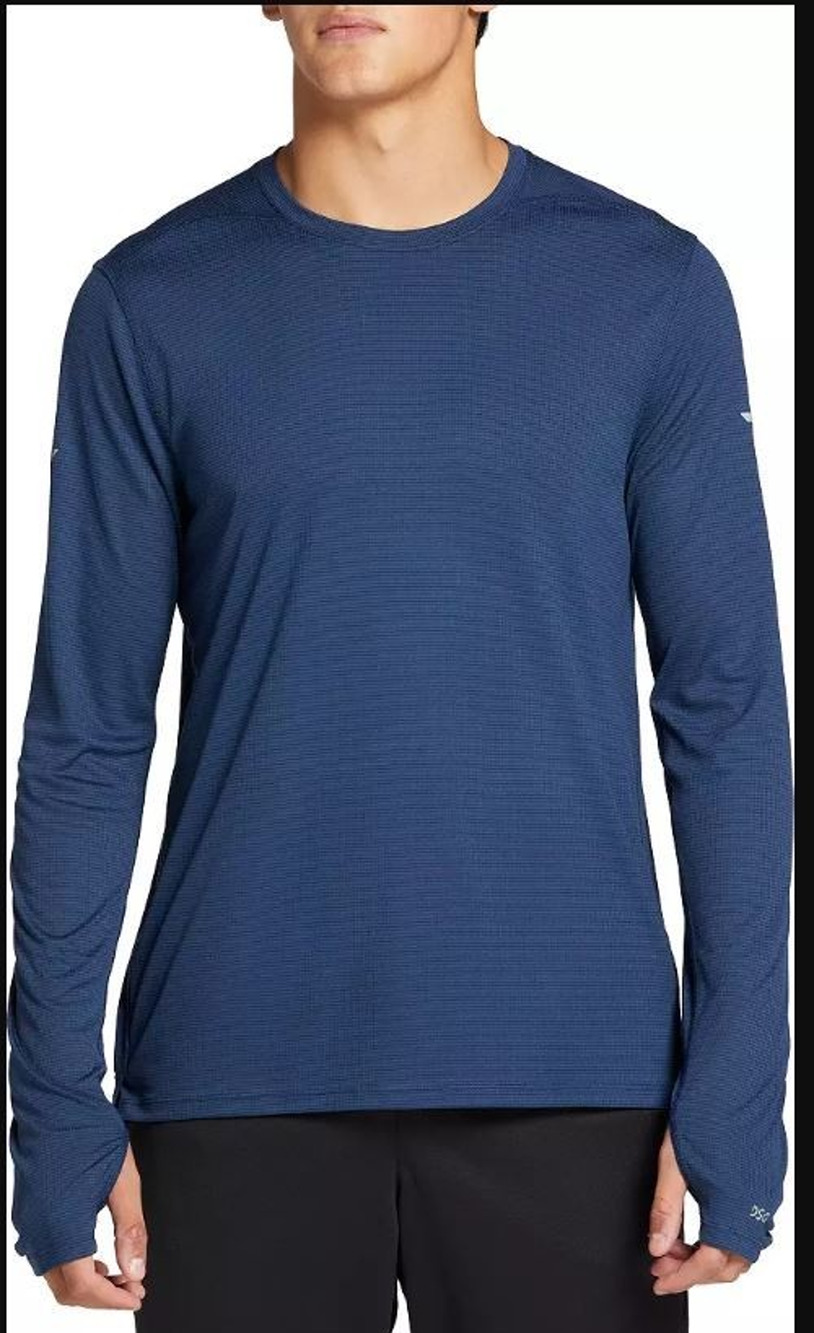 DSG Stride Running Shirt Men's XXL Navy Long Sleeve UPF 50+ NWT